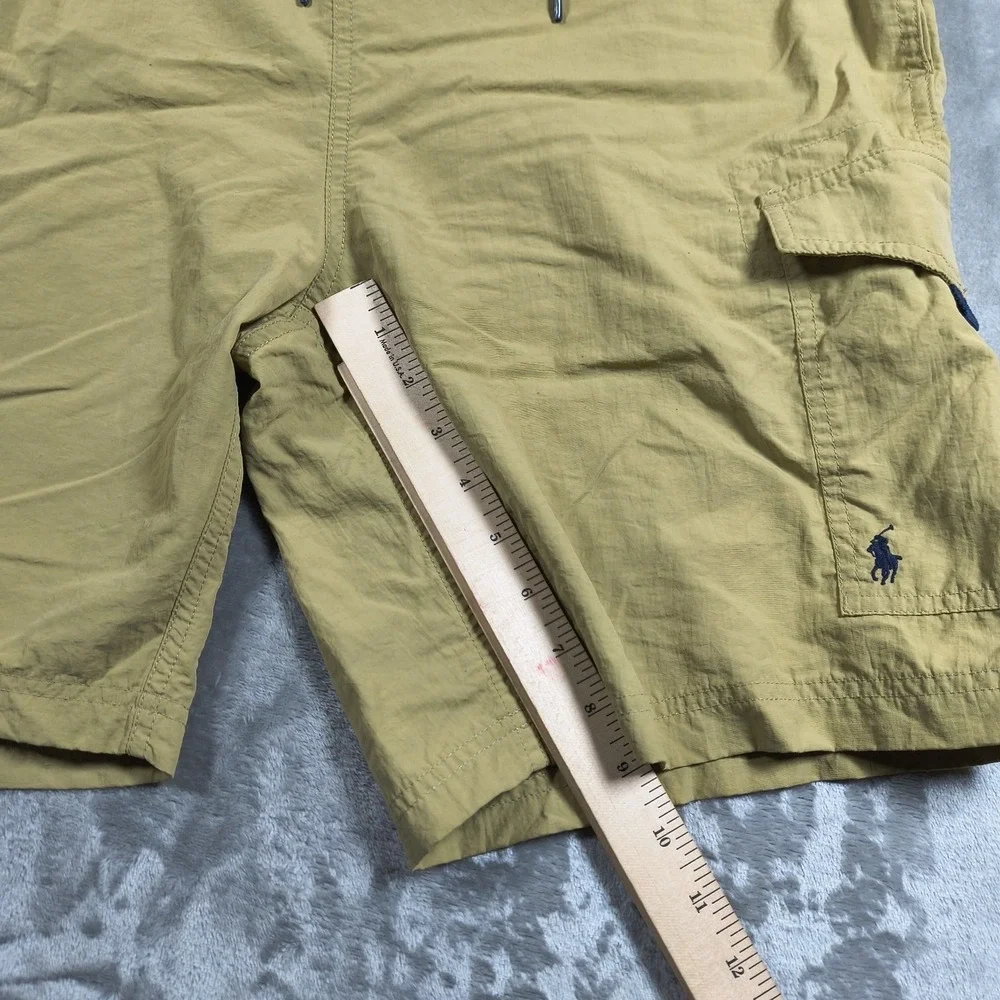 Vintage Polo Ralph Lauren Cargo Swim Trunks Men 37 Brown Surf Board Shorts Lined